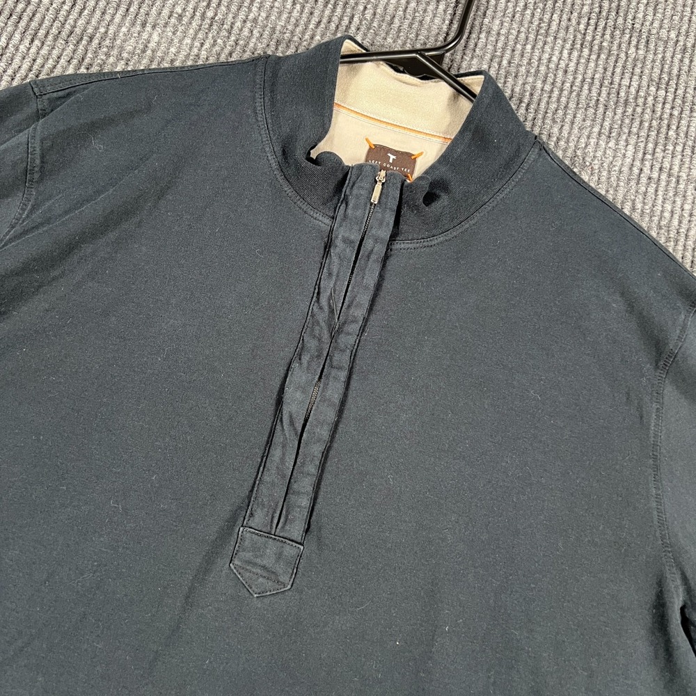 Left Coast Tee Pullover Sweatshirt Mens‎ Large Black Long Sleeve 1/4 Zip Casual
